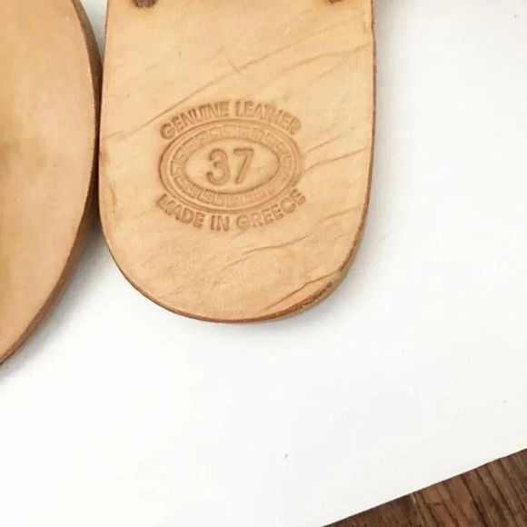 Gold Leather‎ Winged Greek Sandals Women’s Size 37 (US Women’s 6.5/7) - Picture 6 of 8